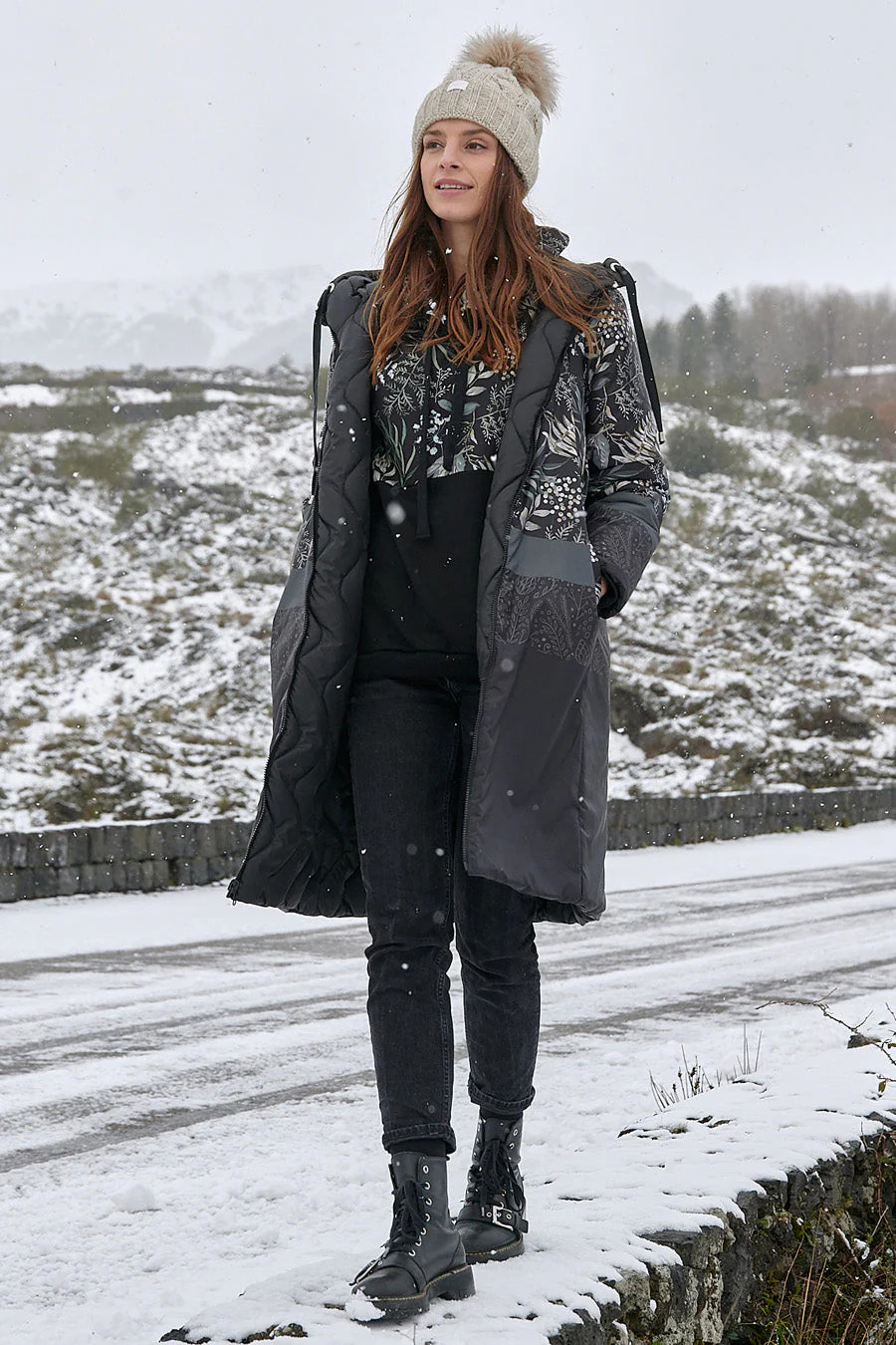 Moss Garden Reversible Quilted Coat - Image 13