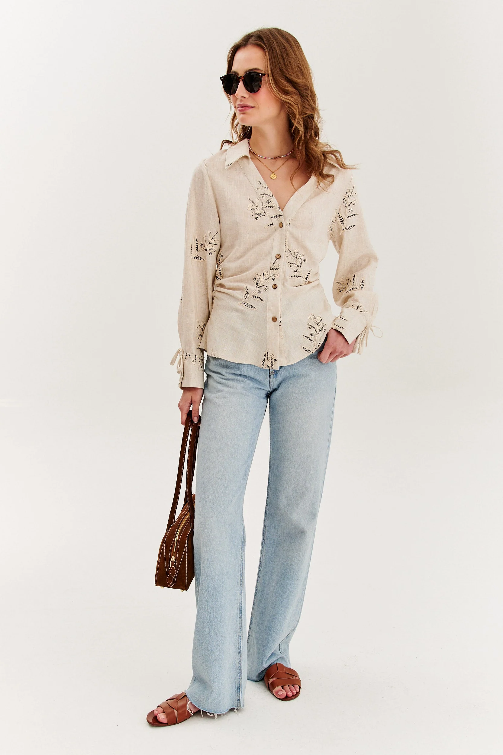 Timeless Leaves linen shirt - Image 4