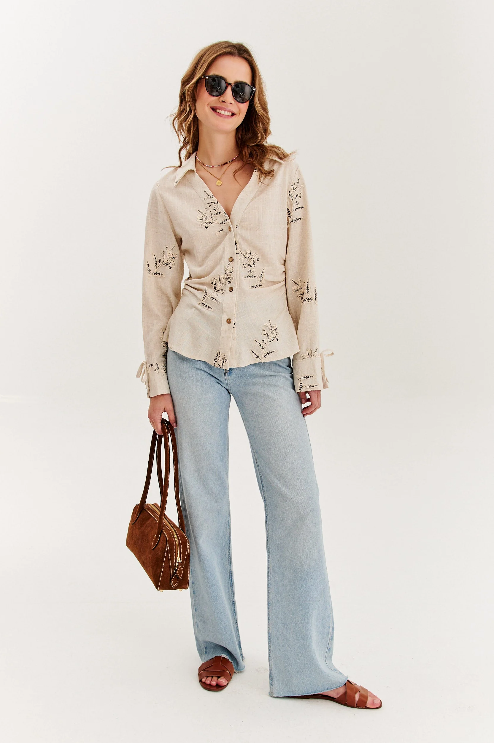 Timeless Leaves linen shirt - Image 5