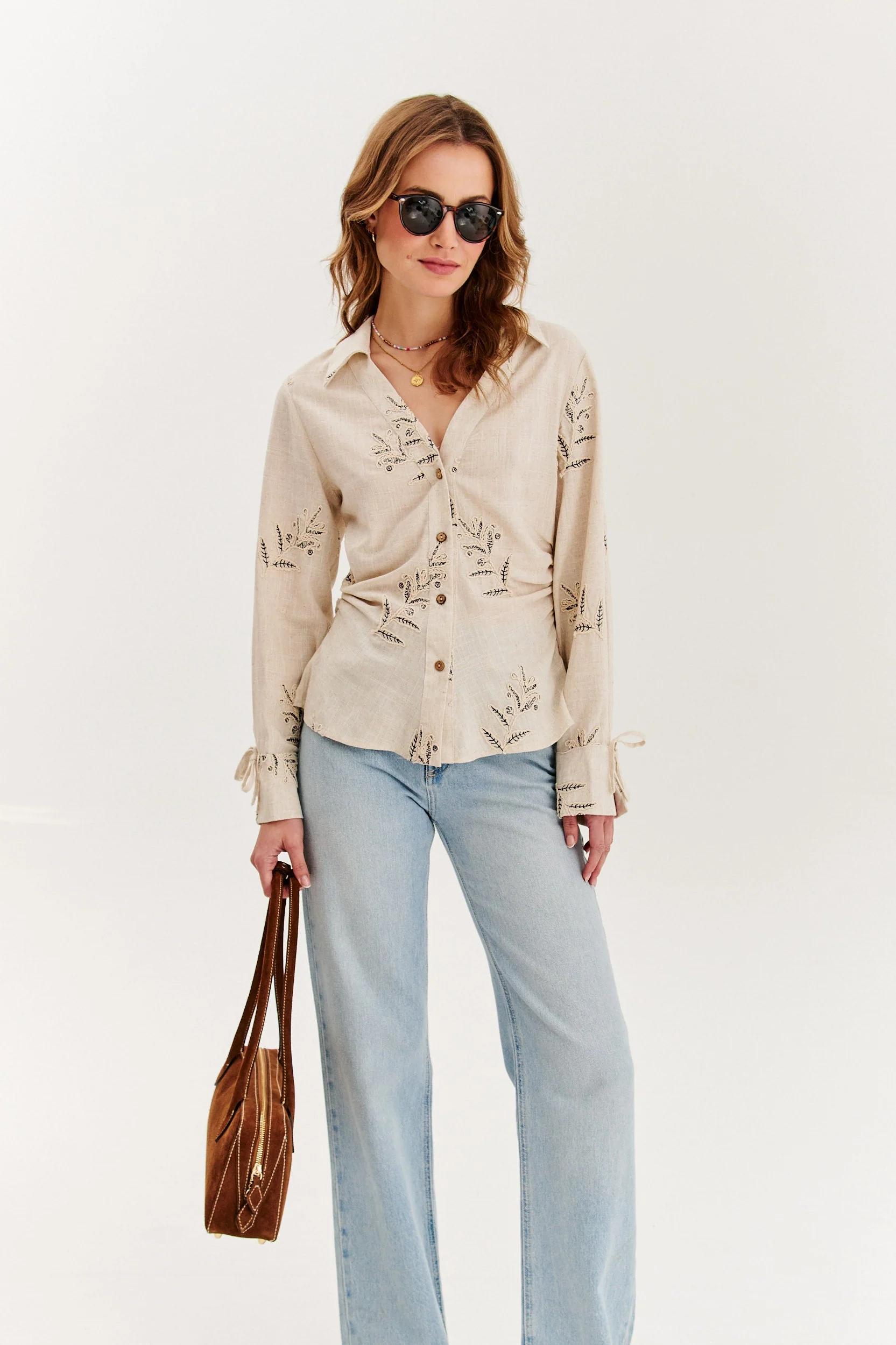 Timeless Leaves linen shirt - Image 8